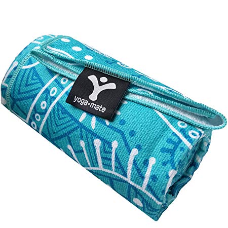 Yoga Mate Perfect Yoga Towel - Super Soft, Sweat Absorbent, Non-Slip Bikram Hot Yoga Towels | Perfect Size For Mat - Ideal For Hot Yoga & Pilates!
