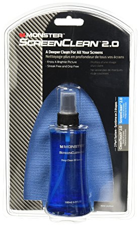 Monster ScreenClean 2.0 Screen Cleaner and Microfiber Cloth Kit (180ml), Large