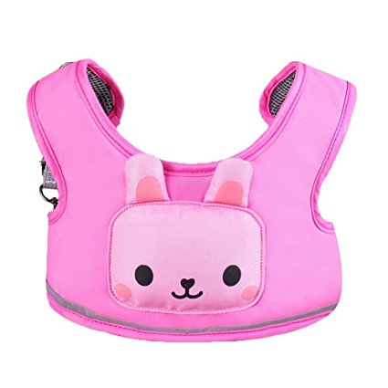 Kris&Ken 3-in-1 Toddler Cartoon Animal Walking Safety Harness Toddler Reins Leash (Pink)