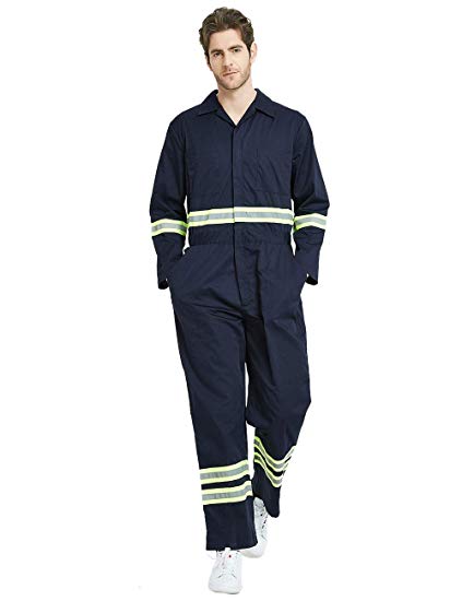 TOPTIE Men's Classic High Visibility Coverall with Reflective Trim, Big-Tall