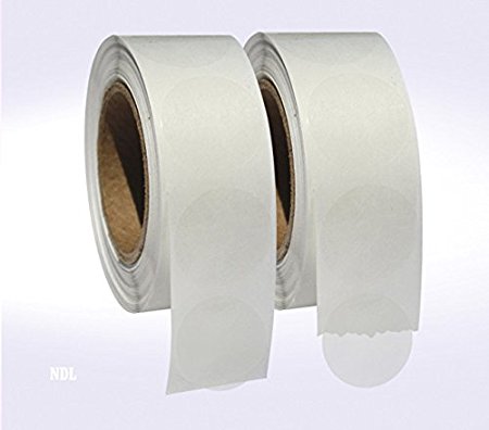 2,000 Clear Retail Package Seals 1" Inch Round Circle Wafer Stickers/Labels 1,000 Per Roll - 2 Rolls per pack - Total 2000 Labels per pack