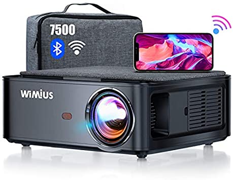 WiMiUS WiFi Bluetooth Projector 4K Support Native 1920×1080P Projector, Compatible with iPhone, Android, TV Stick,Laptop, PC, Bluetooth speakers and Other Equipment,Suitable for Home/Outdoor