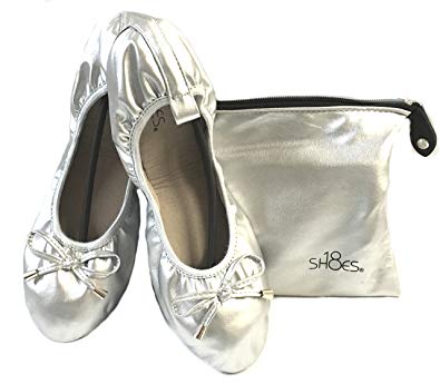 Shoes 18 Women's Foldable Portable Travel Ballet Flat Shoes w/Matching Carrying Case