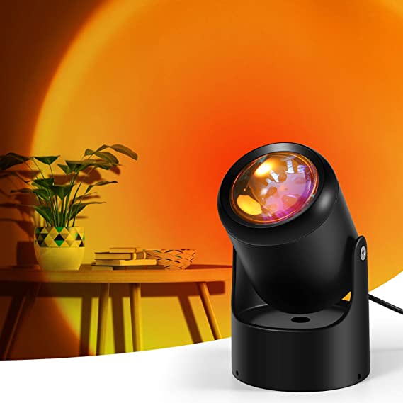 Petrichor Sunset Lamp Projector, Sunset Projection 180 Degree Rotation Projection Lamp Romantic Visual Led Light for Photography/Selfie/Home/Living Room/Bedroom Decor (Sunset Red)