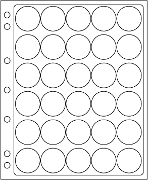 Lighthouse Album Pages for Capsules for 30 or 31mm Coins in Capsules - Fits CAPS 30/31 - 2 Pack of Pages - HALF DOLLARS, GOLD MAPLE LEAF