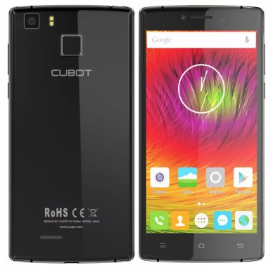 Cubot S600 Unlocked Cellphone 5.0 Inches Capacitive IPS Screen MT6735 1.3GHz 64Bit Quad-core CPU Google Android 5.1 OS 2G RAM 16G ROM 16MP Rear Camera with Fingerprint ID Function - Black