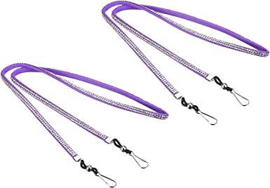 uxcell Eyeglasses Holder Strap Cord, 2Pcs 28" Sunglasses String Strap Around Neck Eyewear Retainer Chain Hat Strap Lanyard, Purple