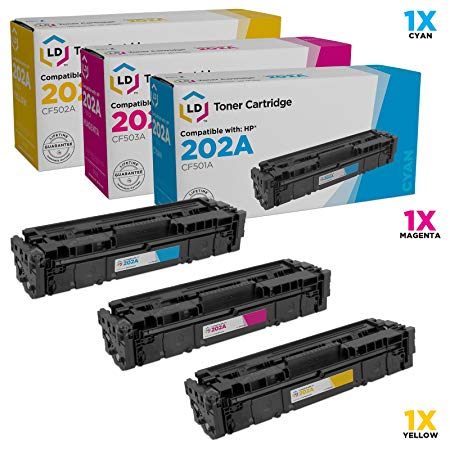 LD Compatible Toner Cartridge Replacement for HP 202A (Cyan, Magenta, Yellow, 3-Pack)