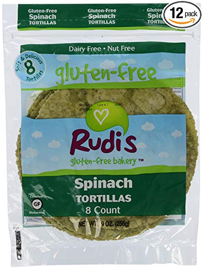 Rudi's Gluten-Free Spinach Tortillas, 8 Count (Frozen)