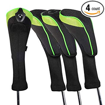 Andux 4pcs/Set Long Neck Golf Hybrid Club Head Covers Interchangeable No. Tags Pack of 4 CTMT-01