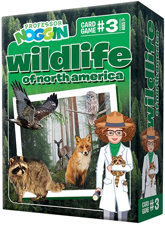 Professor Noggin's Wildlife of North America Trivia Card Game - an Educational Trivia Based Card Game for Kids - Trivia, True or False, and Multiple Choice - Ages 7  - Contains 30 Trivia Cards