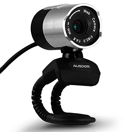Ausdom Web Camera Full HD Web cam with Microphone Video Calling and Recording for Computer, Laptop and Desktop Plug and Play 360 Degree rotatable Computer Camera for Skype, YouTube