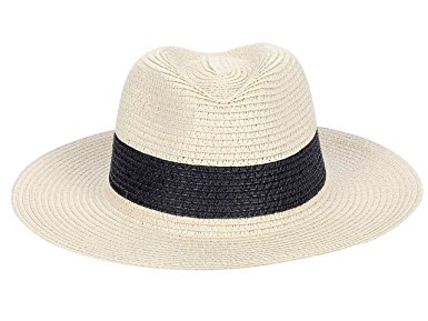 Mother's Day Women's Wide Brim Colorblocked Panama Straw Hat Soul Young