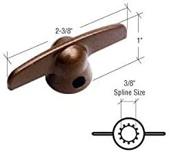 Copperite T-Crank Window Handle for Pella; 3/8" Spline Size - Package of Two