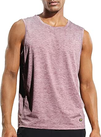 MIER Men’s Sleeveless Tank Top Dry Fit Workout Muscle Tee Shirt for Running Athletic Gym Sports Training, Moisture Wicking