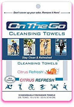 On The Go Towels Citrus Refresh Large Cleansing Wipes (10 Pack)