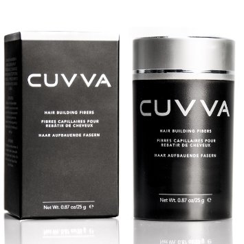 CUVVA Hair Fibers - Hair Loss Concealer for Thinning Hair - Keratin Hair Building Fibers Will Instantly Make Thin Hair Look Thicker - 0.87oz - Black