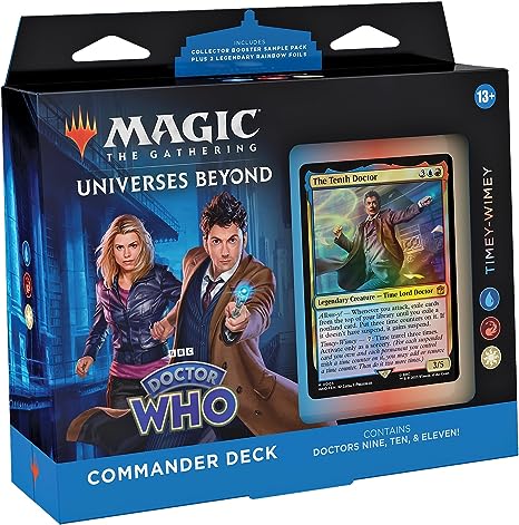 Magic The Gathering Doctor Who Commander Deck – Timey-Wimey (100-Card Deck, 2-Card Collector Booster Sample Pack   Accessories)