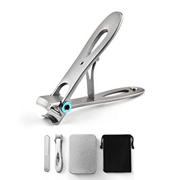 Fingernails & Toenails Clippers Set with 15mm Wide Jaw Opening, Deluxe Sturdy Stainless Steel Sharp Nail Cutter for Thick Nails