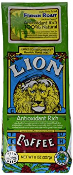 LION Award Winning Antioxidant Rich Coffee, French Roast, Medium Roast, Ground, 8oz