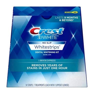 Crest 3D White No Slip Whitestrips Dental Whitening Kit 1 Hour Express - 7 Treatments