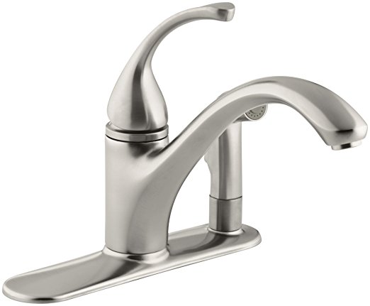 KOHLER K-10413-VS Forte Single-Control Kitchen Sink Faucet, Vibrant Stainless