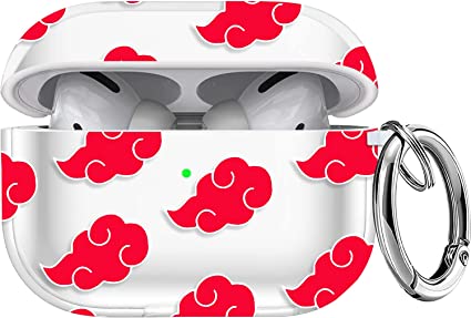 Maxjoy Airpods Pro 2nd Generation Case, Cartoon Cute Anime Design Series Airpod pro 2 Case Cover for Airports Pro 2 Generation 2022, Wireless AirPods Pro 2 Cases for Men Women,Transparent Red Cloud