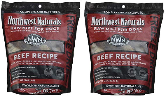 Northwest Naturals Freeze-Dried Raw Nugget Dog Food, 2 12-Ounce Bags, Beef Recipe, Made in The USA