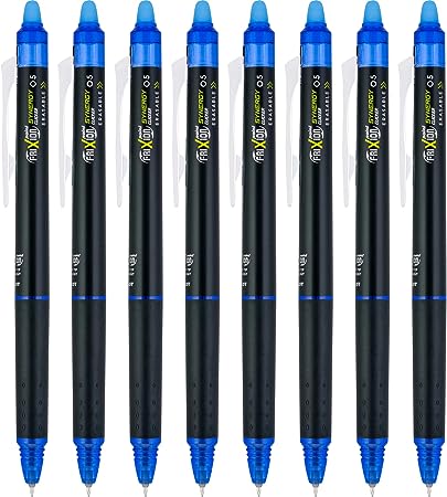 PILOT FriXion Synergy Clicker Erasable Gel Ink Pens, Extra Fine Point, Blue Ink, 8-pack (17849)