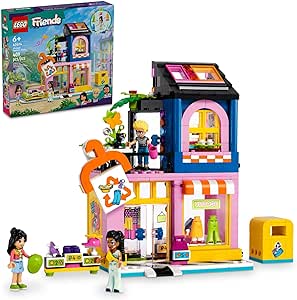 LEGO Friends Vintage Fashion Store, Social-Emotional Toy, Buildable Model, Role-Play Gift Idea for Kids Aged 6 Years Old and Up, Mini-Doll Characters and Cat Figure, Play Together Toy, 42614