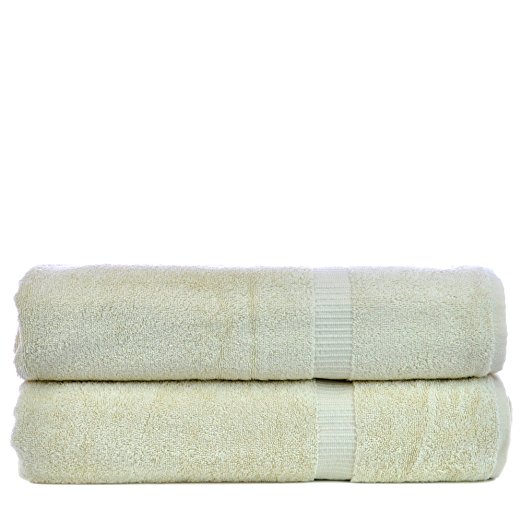 Luxury Hotel & Spa Towel 100% Genuine Turkish Cotton (Beige, Bath Sheet - Set of 2)
