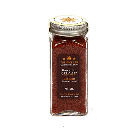 The Spice Lab Authentic Hawaiian Red Alaea Medium Sea Salt - Health and Mineral Dense - French Jar