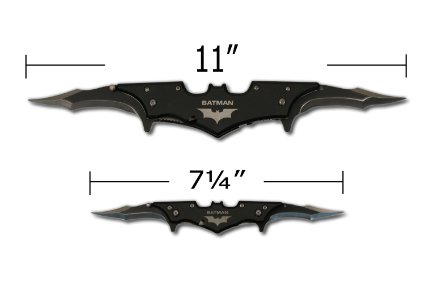 Icetek Sports Batman Dual Blade Knife, Black, 7.5"