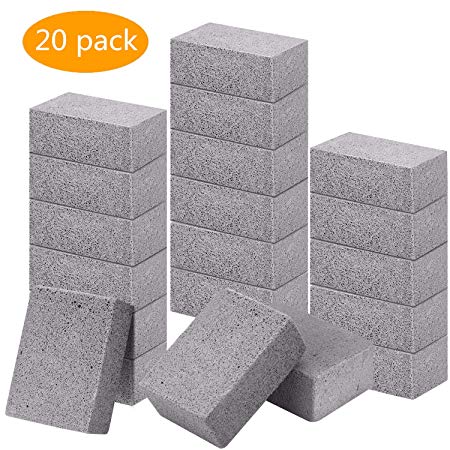 Elaziy 20 Pack Grill Stone Cleaning Block Ecological Pumice Stones Odorless Grilling Cleaning Brick De-Scaling BBQ Block for Removing Rust and Grease