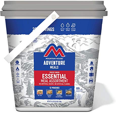 Mountain House Essential Bucket | Freeze Dried Backpacking & Camping Food | 24 Servings | Gluten-Free