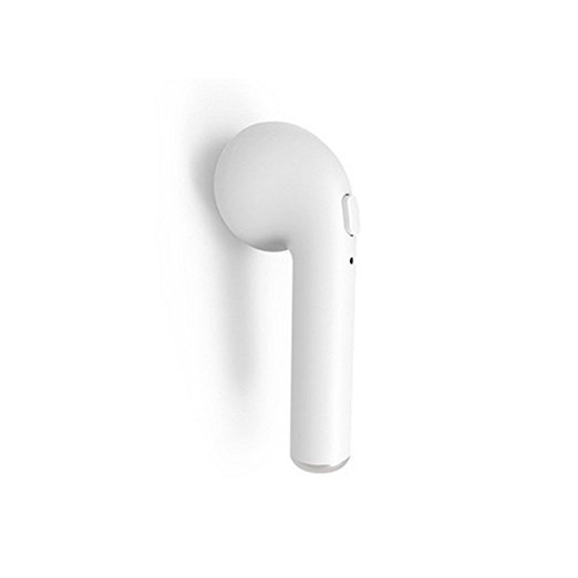 Bluetooth Earbud, Mini Wireless Headset , HBQ I7, Earphone Earpiece headphone for apple iPhone 7 7 plus 6s 6s plus and Samsung Galaxy S7 and Android (single ear) (White)