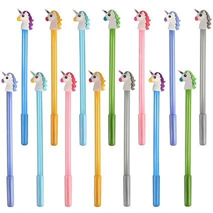 SATINIOR 16 Pieces Unicorn Gel Pen Liquid Ink Pens Set Office School Pen Supplies Gifts for Boys and Girls