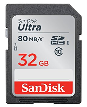 SanDisk Ultra 32 GB SDHC Class 10 Memory Card up to 80 Mbps, Frustration Free Packaging