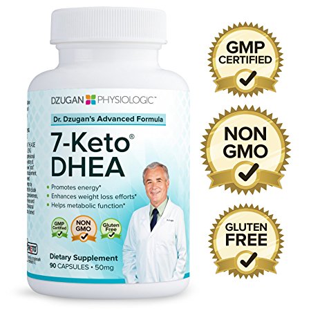 Dr. Dzugan's ADVANCED 7-Keto DHEA Formula :: Non-GMO, Gluten Free, GMP Certified! :: 50mg 90 Capsules :: Energy, Metabolism