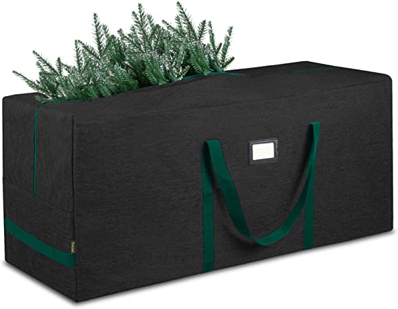 BALEINE 7.5 ft Christmas Tree Storage Bag, Heavy Duty 900D Oxford Fabric with Reinforced Handles and Dual Zippers Wide Opening, Extra Large Storage Container for Trees and Decorations (Black)