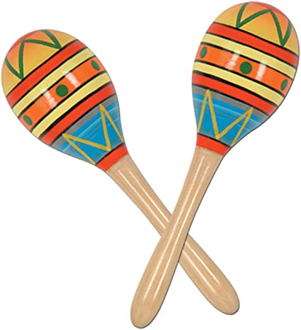 Beistle 60951-8 2-Pack Fiesta Fun Party Maracas, 8-Inch