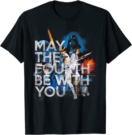 Star Wars May The Fourth Be With You Vintage Movie Poster T-Shirt