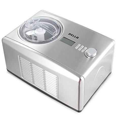 DELLA 1.6 Quart Ice Cream Maker Stainless Steel Frozen Yogurt Automatic Machine Mixing Arm Treats On the Go Ice Cream