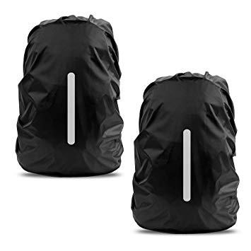 Waterproof Rain Cover for Backpack, LAMA 2 Pack Bag Rain Cover Reflective Rucksack Rain Cover for Anti-dust/Anti-Theft/Bicycling/Hiking/Camping/Traveling/Outdoor Activities M 30L-40L Black