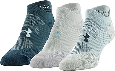 Under Armour Women's Play Up No Show Tab Socks, 3-Pairs