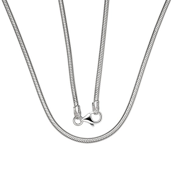adams 925 Sterling Silver Classic Soft Snake Necklace N005