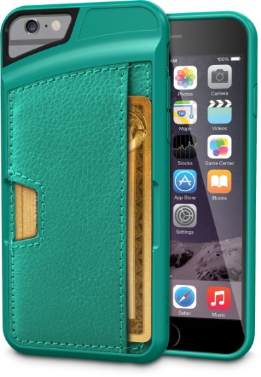 iPhone 66s Wallet Case - Q Card Case for iPhone 66s 47 by CM4 - Ultra Slim Protective Phone Cover Pacific Green