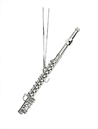 5.5" Silver Music Flute Musical Music Instrument Ornament Replica