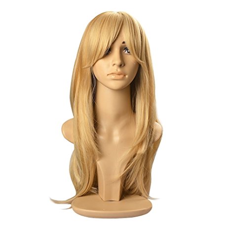 Kamo 26" Layered Charming Long Light Gold Hair Synthetic Wig Women's Party Fashion Wigs