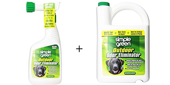 Simple Green Outdoor Odor Eliminator For Pets, Dogs, 32 Ounce Trigger (432107) and 1 Gallon (432108) Refill - Non-Toxic, Ideal for Artificial Lawns & Patio